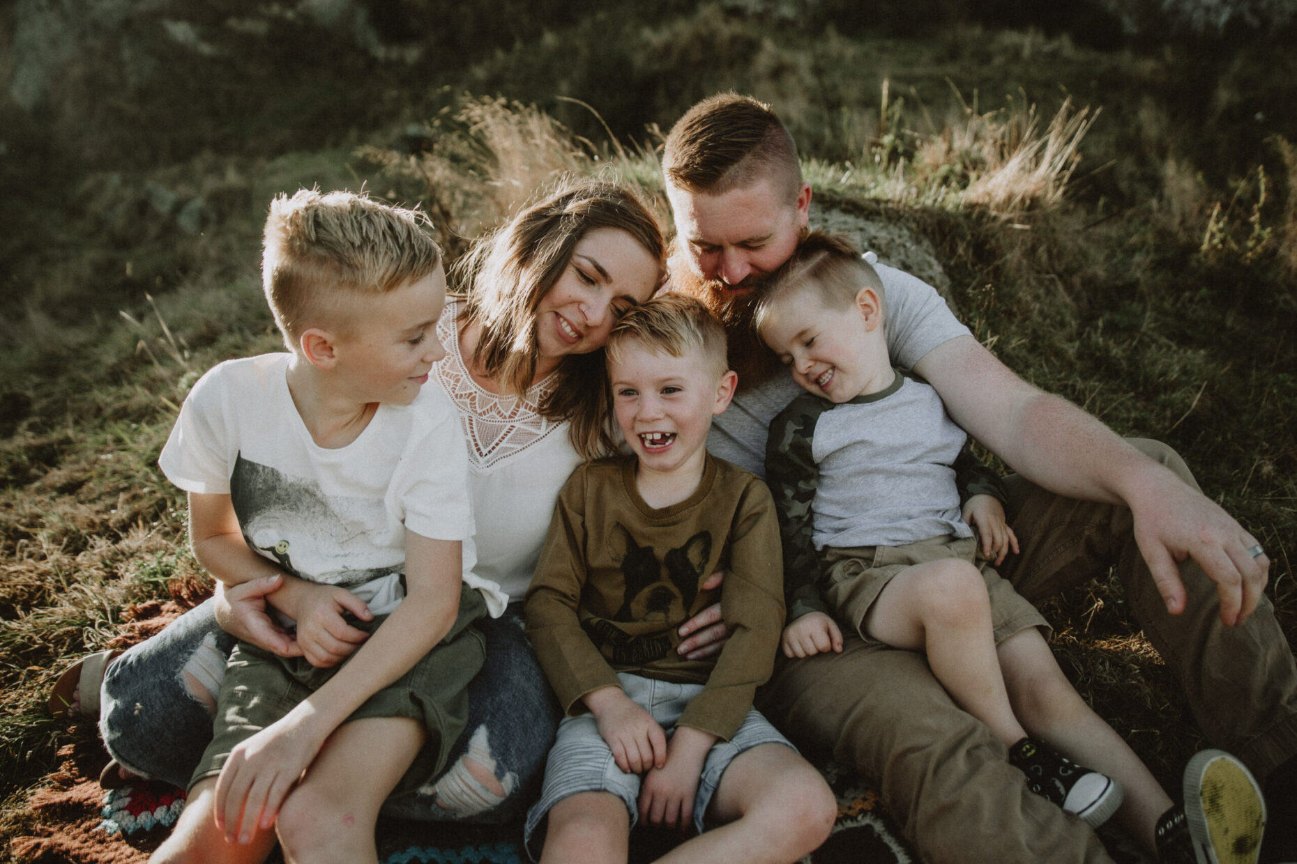 Loving family having fun and laughing